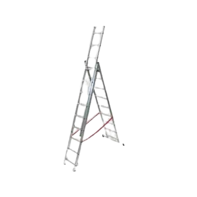 SCALA A TRE ELEMENTI 'STILO' 9+9+9 gradini - H. 4,26 mt - montante 60x25 mm