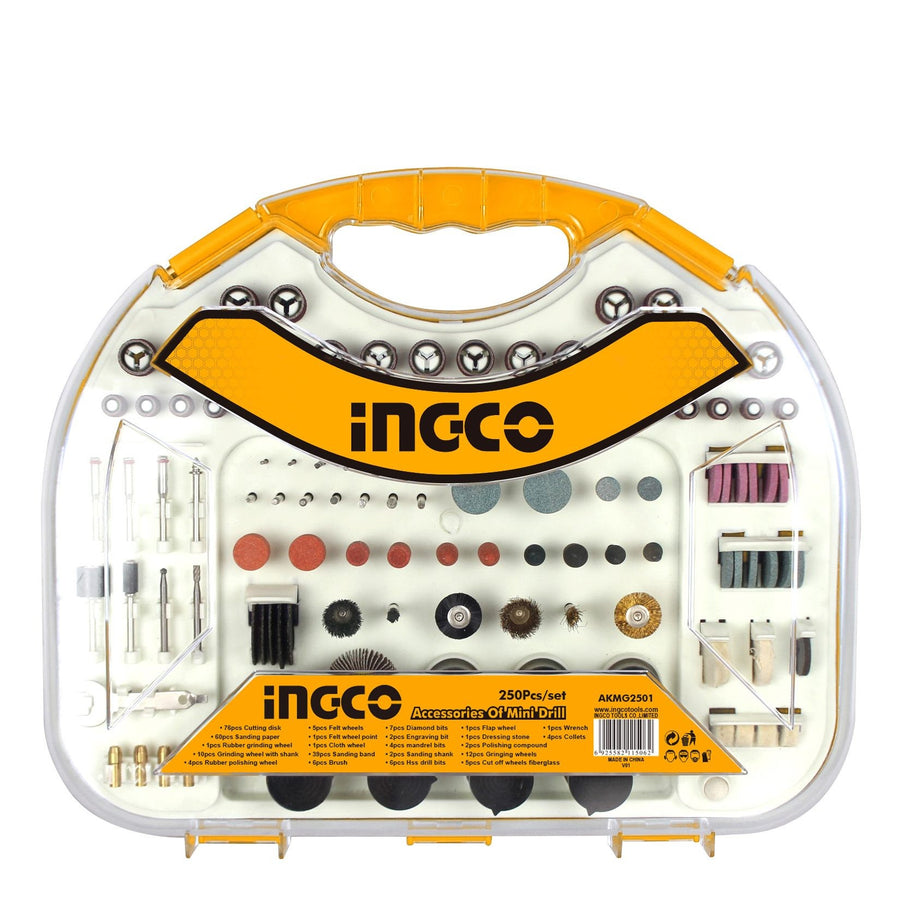 INGCO SET 250 ACCESSORI PER MINI GRINDER- MINI SMERIGLIATRICE A STELO
