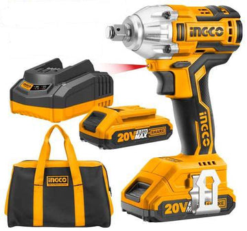 INGCO AVVITATORE AD IMPULSI CON 2 BATTERIE + BORSA  1/2"