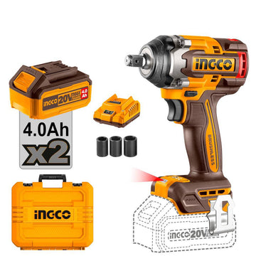 INGCO AVVITATORE AD IMPULSI 500Nm CON 2 BATTERIE E VALIGETTA