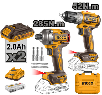 INGCO KIT TRAPANO CDLI20453E + AVVITATORE AD IMPULSI CIRLI2028E