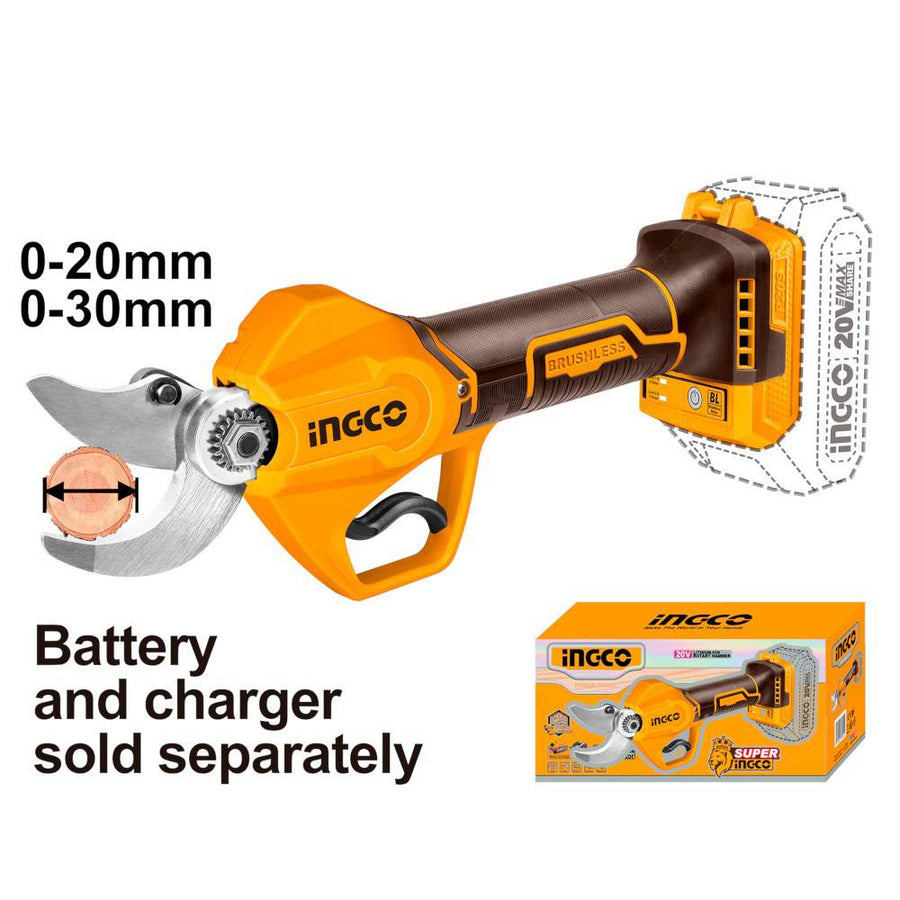 INGCO FORBICI DA POTA BRUSHLESS A BATTERIA 20V