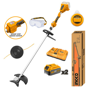 INGCO DECESPUGLIATORE 40V CON 2 BATTERIE 4,0AH