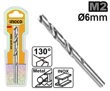 INGCO PUNTA M2 HSS 6MM 130 GRADI 1 PZ
