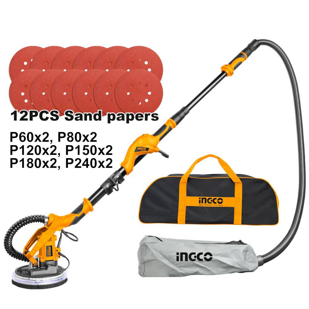 INGCO LEVIGATRICE A GIRAFFA 1050W CON BORSA E 12 FOGLI DI CARTA ABRASIVA