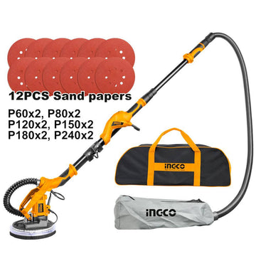 INGCO LEVIGATRICE A GIRAFFA 1050W CON BORSA E 12 FOGLI DI CARTA ABRASIVA
