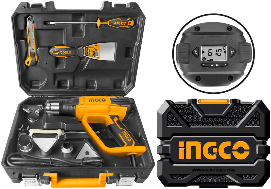 INGCO TERMOSOFFIATORE PRO 2000W IN VALIGETTA CON ACCESSORI
