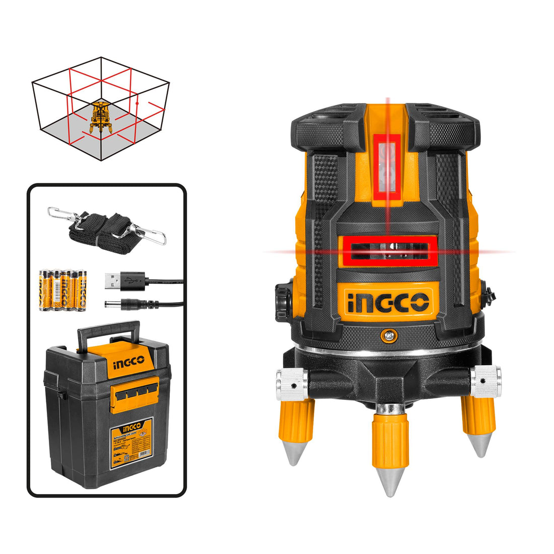 INGCO LIVELLA LASER AUTOREGOLABILE 0-30M (RAGGIO ROSSO)