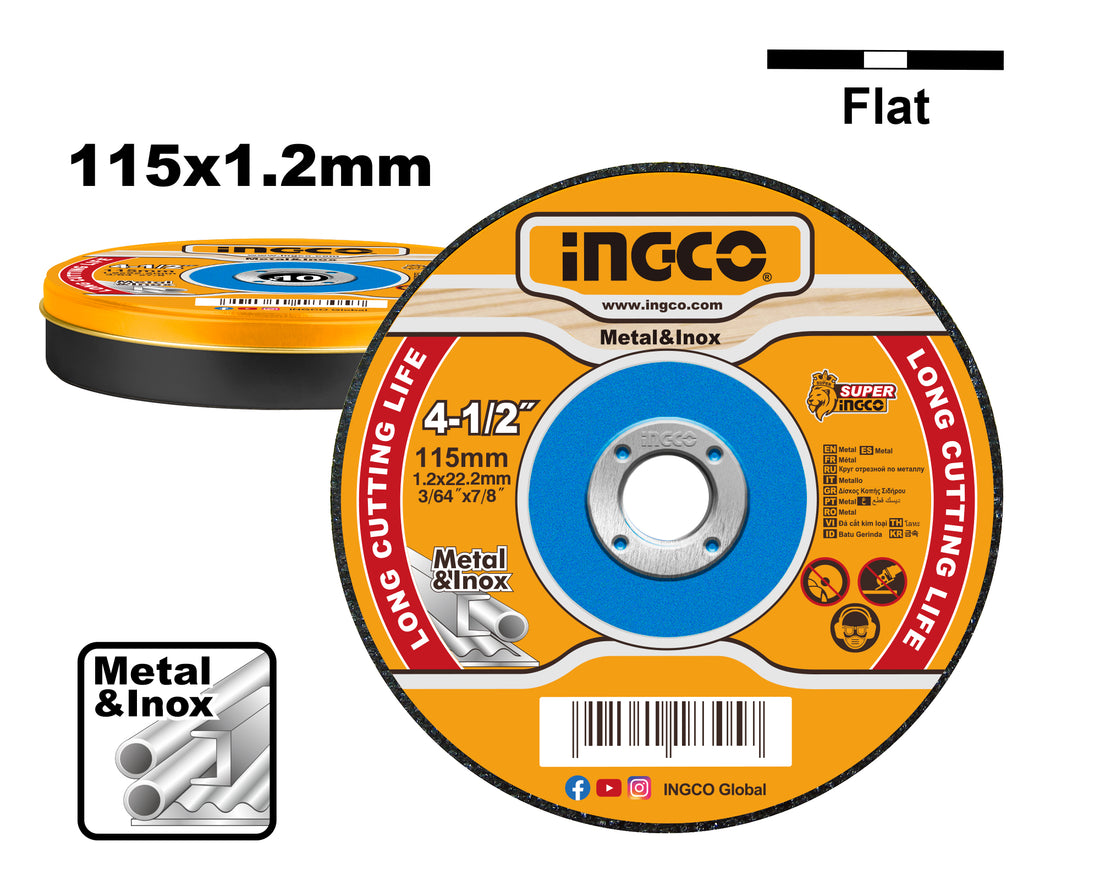 INGCO DISCO A TAGLIO PER METALLO 115X1,2MM BOX 10 PZ