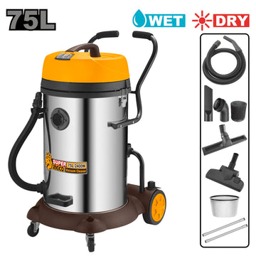 INGCO BIDONE ASPIRAPOLVERE/ LIQUIDI INOX 75LT - 2X1200W